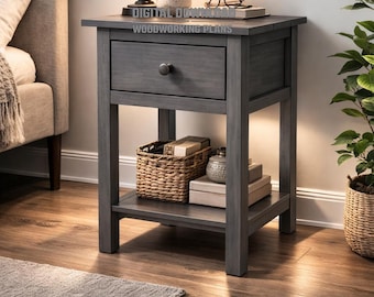 DIY Farmhouse Bedside Table Plans | DIY Nightstand (PDF Download)