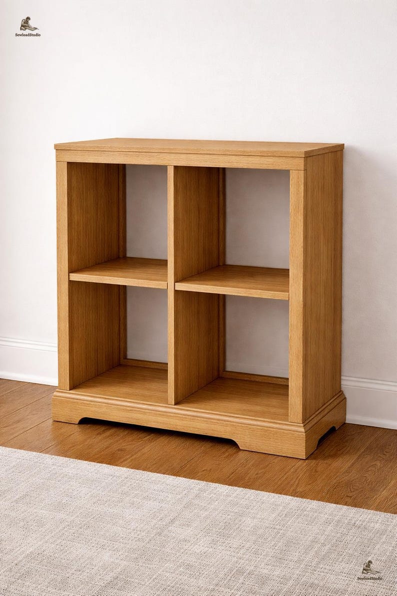 DIY 4-cubby Bookshelf Nightstand Plans | DIY Storage Side Table (PDF ...