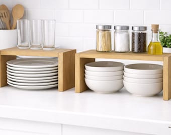 Cabinet Shelf Riser Plans: Tiered Kitchen Countertop Organizer (PDF Download)