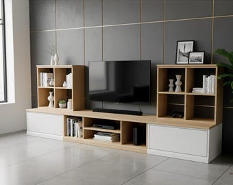 Sleek TV Console with Cabinets – Modern Media Console PDF Plan, Cut List + Instructions