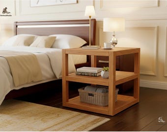 DIY Contemporary End Table with Storage - Woodworking Plan PDF (PDF Download)