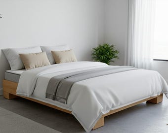 Contemporary Platform Bed Frame with Bold Chunky Legs - PDF Build Plans
