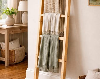 Blanket Ladder DIY Plans – 83" Leaning Quilt Rack (PDF Download)