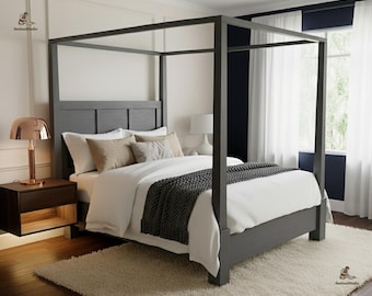 Four-Poster Bed Frame (Queen) DIY PDF Build Plan