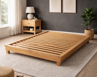 Planos de cama de plataforma (Twin-King) / Cama moderna minimalista / Sin somier / PDF