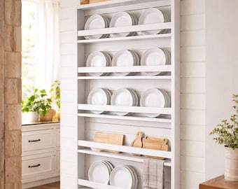 DIY Floating Plate Rack Plans | Full Length Wall-Mounted Shelf PDF