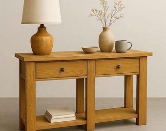 Rustic Benchwright Console Table – Solid Wood Console PDF Plan