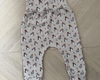 Pantalones de harén navideños para bebé hechos a mano, leggings para niños con estampado de gnomos