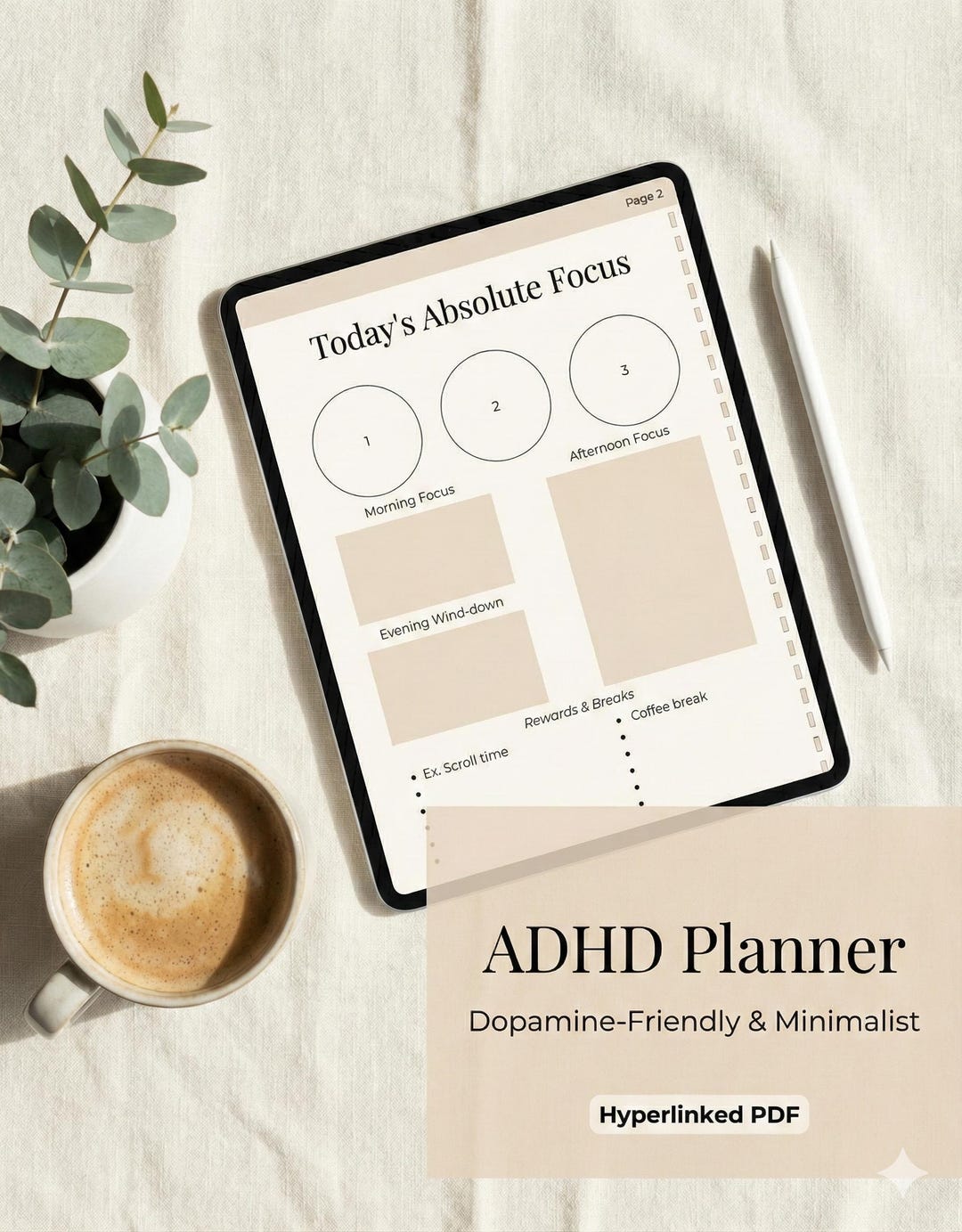 ADHD Digital Planner for Goodnotes | Dopamine Daily Focus & Energy ...