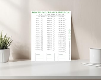 52 Week Savings Challenge Printable | Minimalist Budget Tracker | A4 + Letter PDF