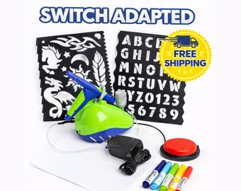 Switch Adapted Airbrush Marker Sprayer | Accessible Art Tool | Adaptive Cause and Effect Toy