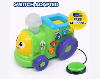 Switch Adapted Fisher-Price Learning Train | Thrifted and Eco Friendly | Accessible Movement and Music Toy
