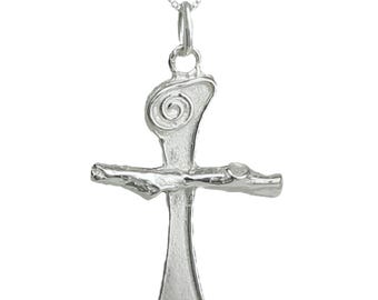 Scroll Cross Necklace