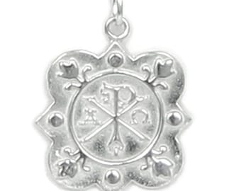 Christogram Chi Rho  Quatrefoil Necklace