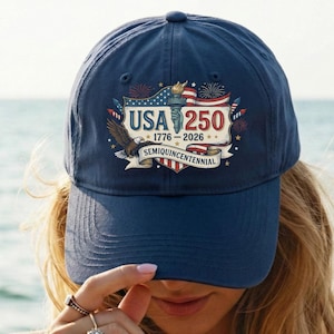 USA 250th Anniversary Hat, Semiquincentennial 1776-2026 Patriotic Baseball Cap, America 250 Years Freedom Eagle Dad Hat, US Birthday Gift