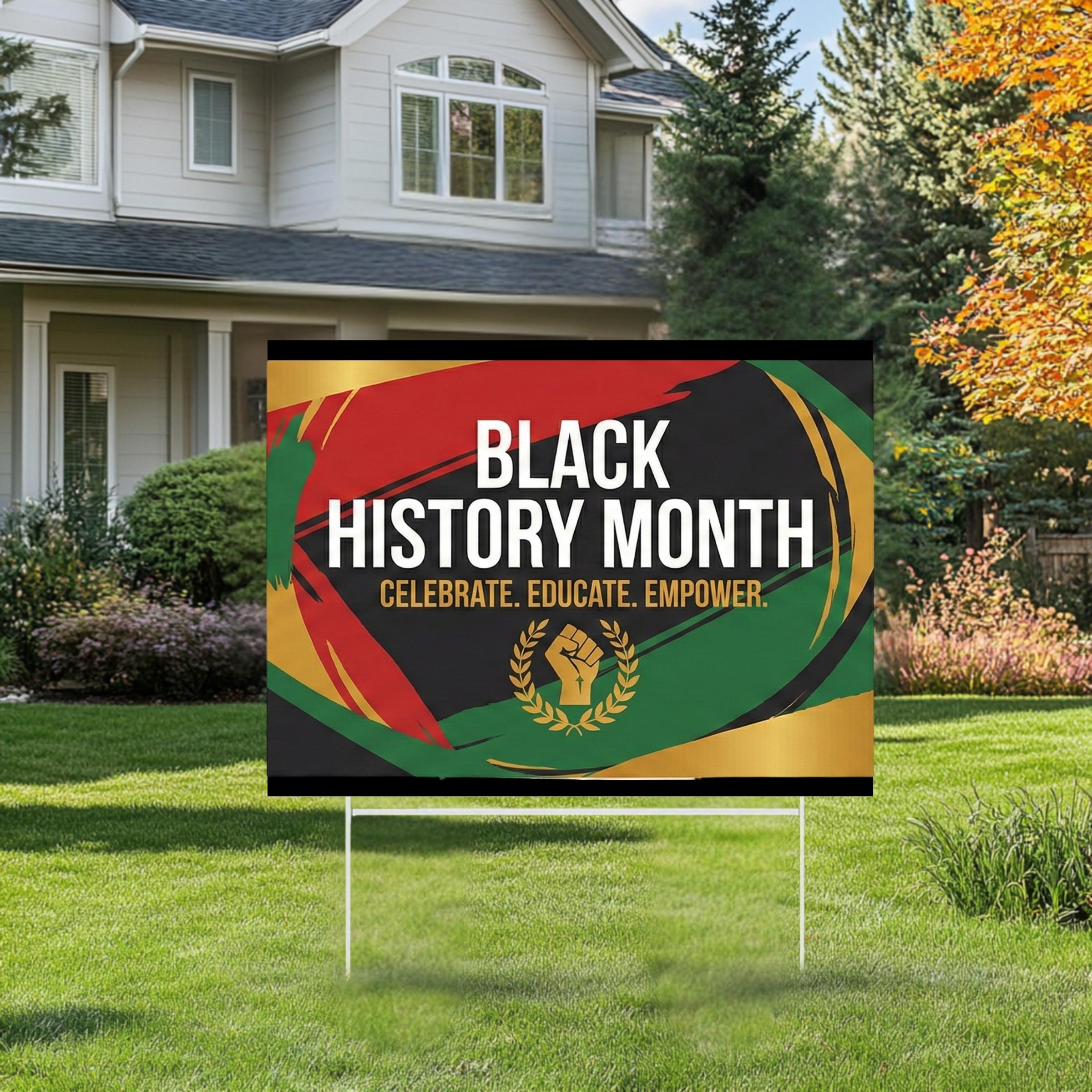 Black History Month Yard Sign With Stake - African American Heritage ...