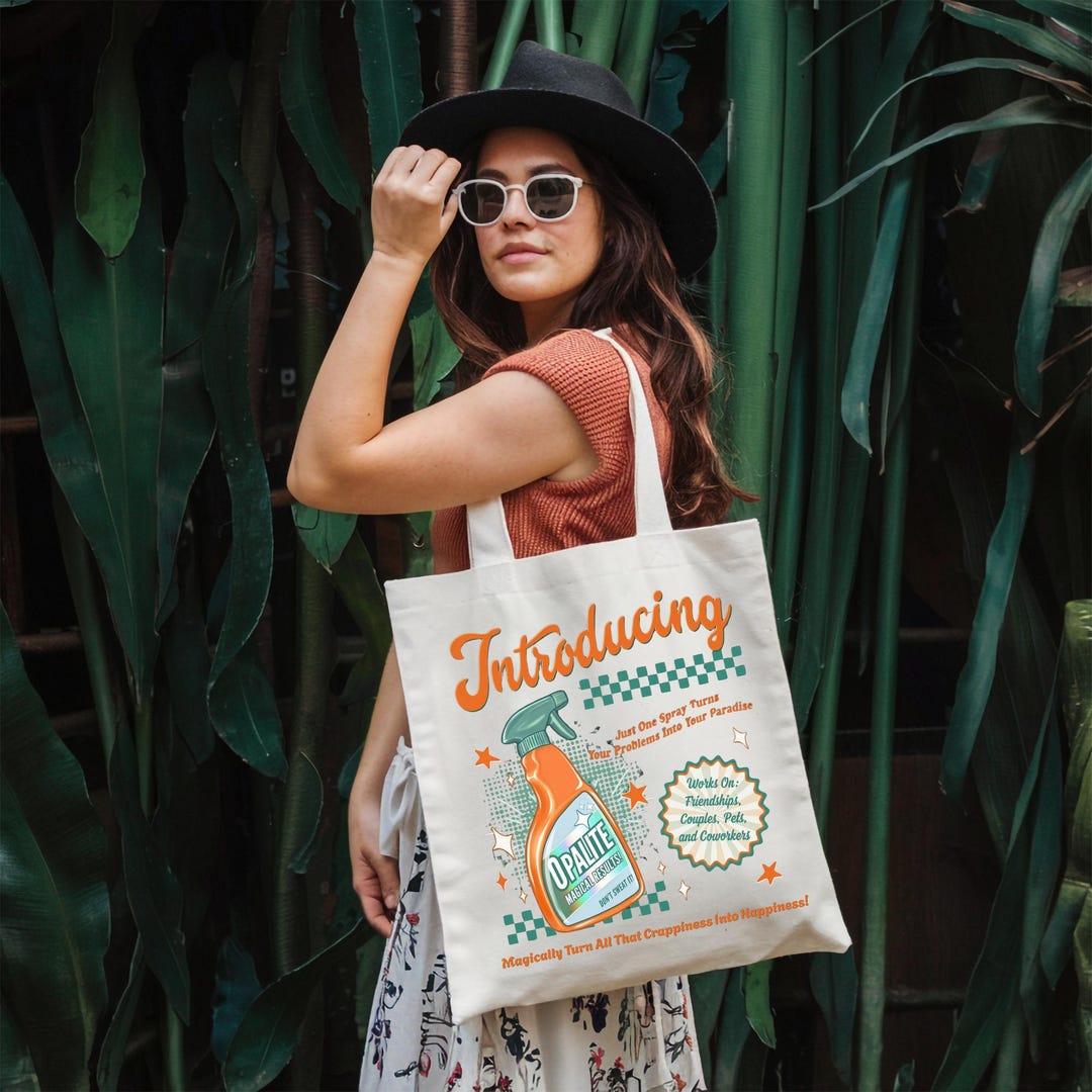 Inspired Pop Culture Tote Bag, Retro Ad Style Graphic Tote Bag, Gift ...