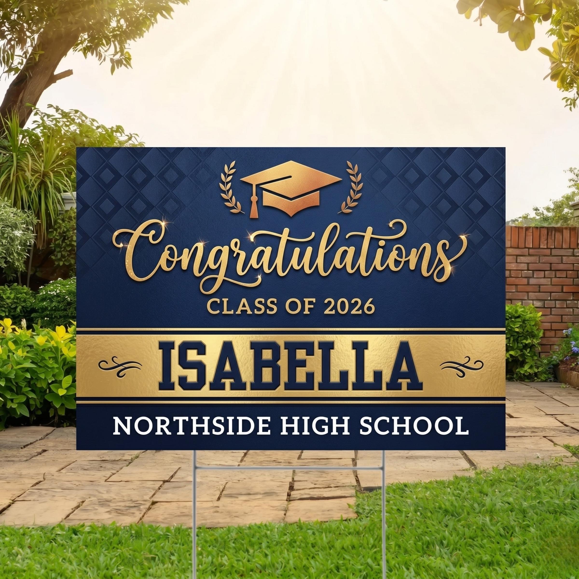 Personalized Graduation Yard Sign, Class of 2026 Lawn Decoration, High ...