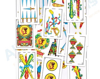 Santeria Yoruba. TAROT  one deck Spanish  PLAYING CARDS.  Juego de 50 Barajas españolas