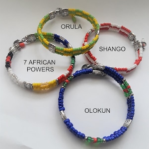Santeria 3  Metal strand Bracelet idde for santeros. Pulsera ilde de 3 hilos de  metal  para  santeros,iyaloshas, babaloshas
