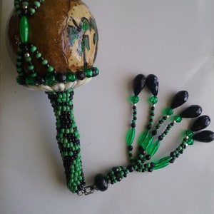 Santeria Yoruba. Beaded wooden RATTLE /Ashere /maraca for | Etsy