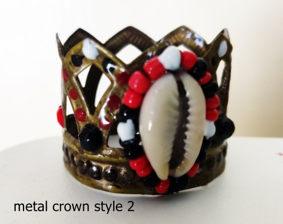 Santeria Yoruba. Decorated Brass Crown for Elegua Orisha. Corona