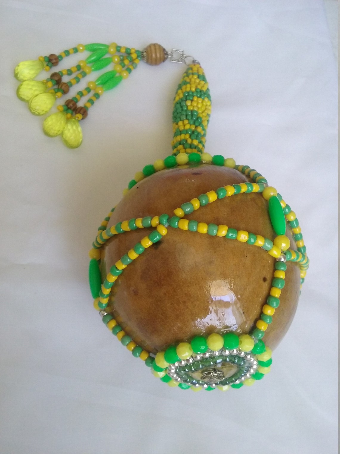 Santeria Yoruba. Beaded wooden RATTLE /Ashere /maraca for | Etsy