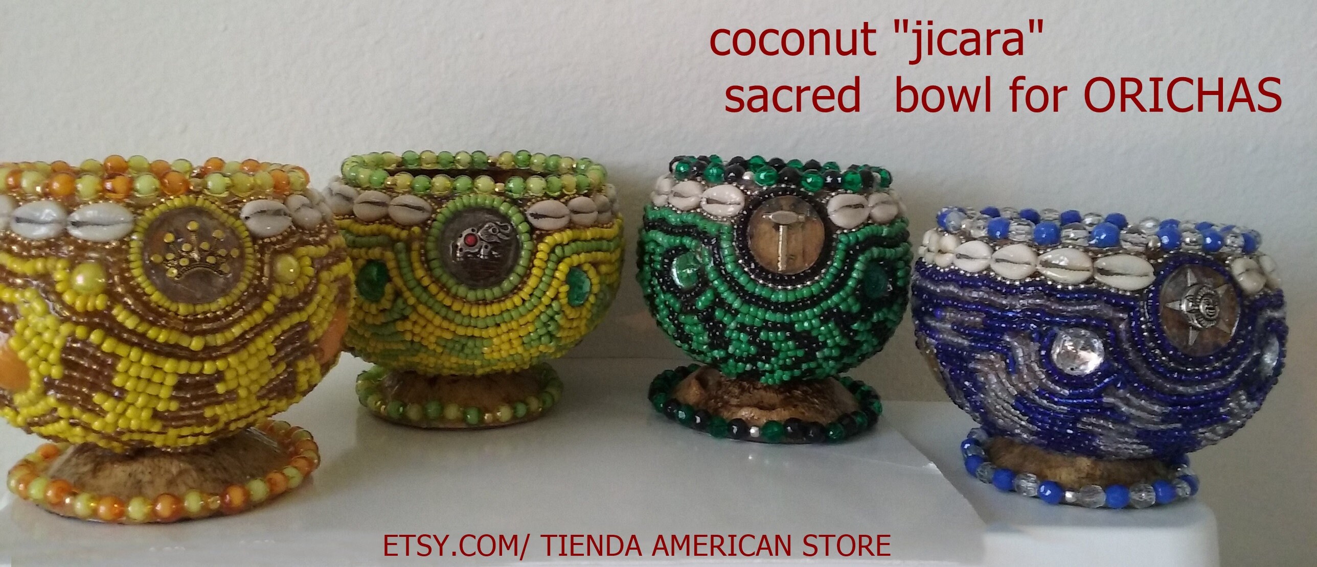 Santeria Yoruba. African TRIBAL beaded coconut sacred Etsy