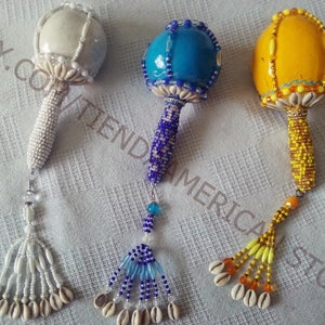 Santeria Yoruba. Beaded wooden RATTLE /Ashere /maraca for | Etsy