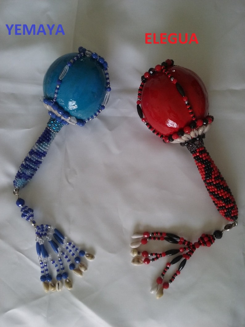 Santeria Yoruba. Beaded Wooden RATTLE /ashere /maraca for - Etsy