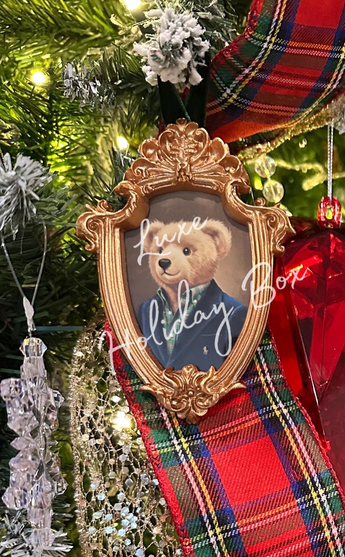 Ralph Lauren Polo Bear Ornament RL Inspired, Christmas Tree, Photo