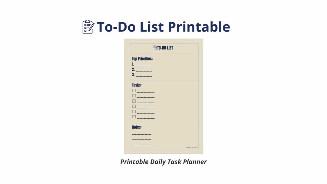 Minimal to Do List Printable | Daily Task Planner PDF | Productivity ...