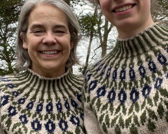 Traditionell isländsk mönstrad tröja 100% ull