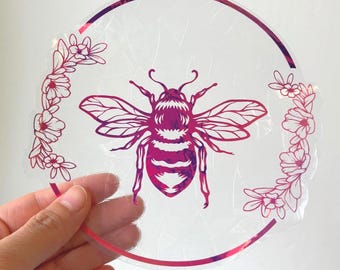 Honey Bee Sun Catcher Window Cling Decal