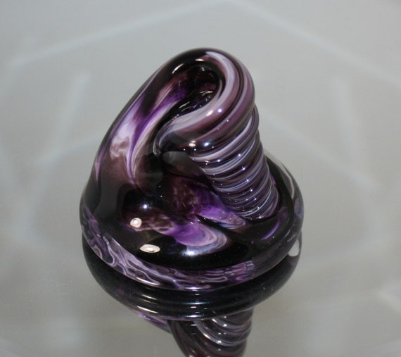 Black And Purple Glass Desk Pen Holder Paperweight Etsy