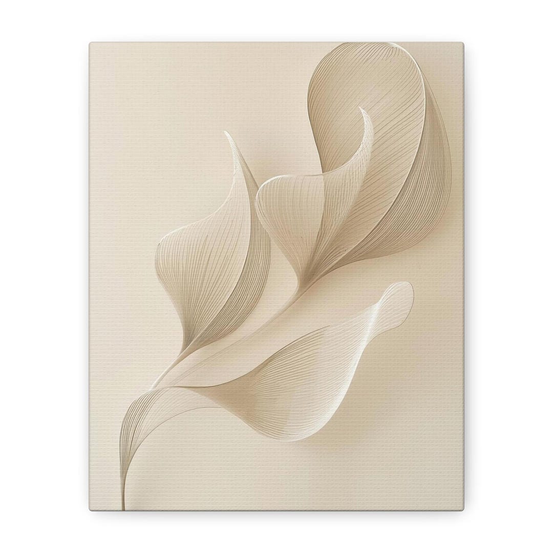 Minimalist White Leaf Wall Art Print | Abstract Botanical Line Art ...