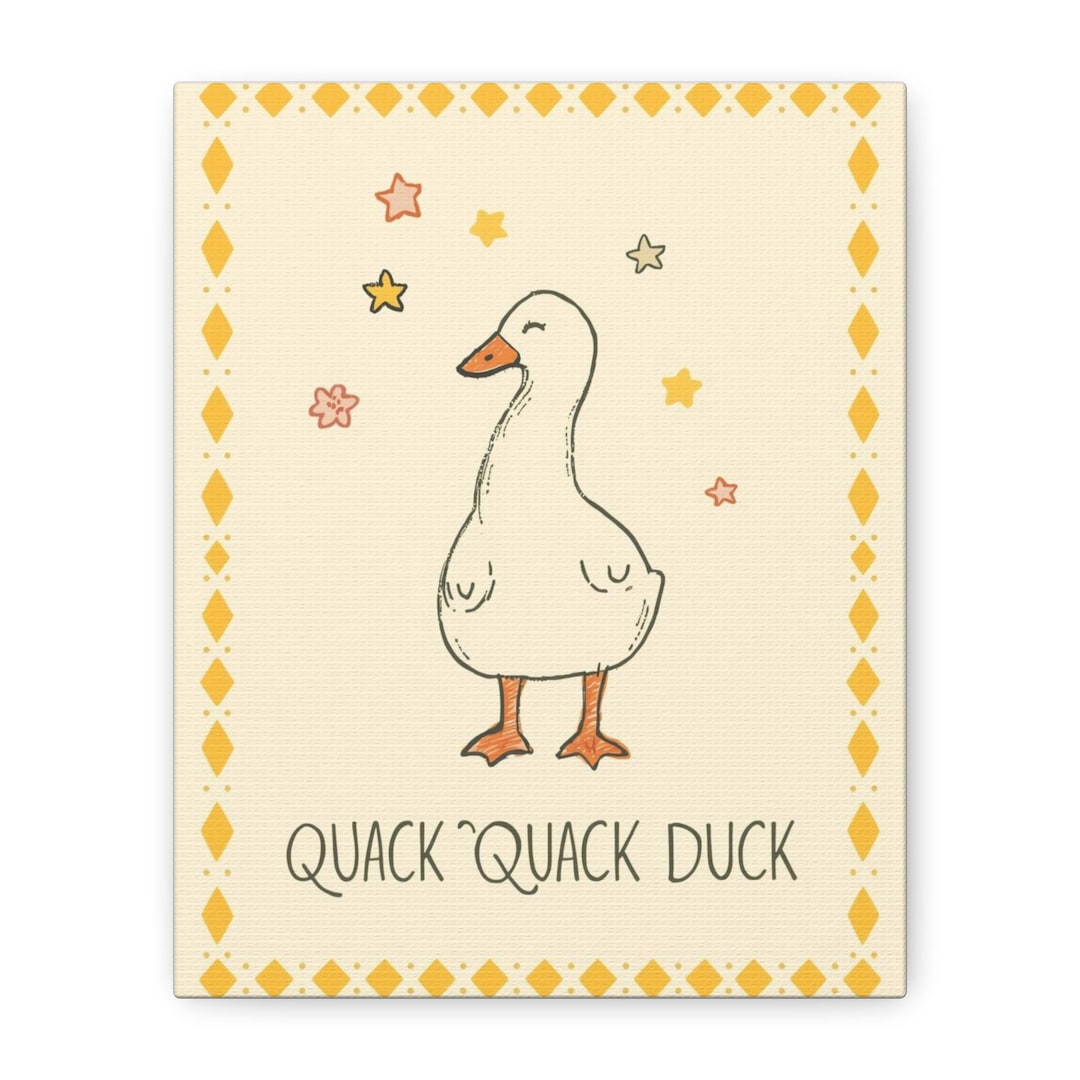 Quack Quack Duck Nursery Print | Cute Farm Animal Wall Art for Kids ...