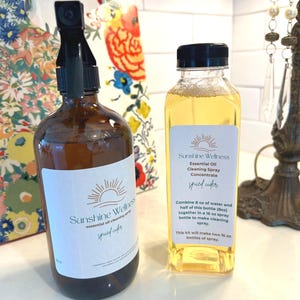 Essential Oil All Purpose Cleaning Concentrate & Spray Bottle