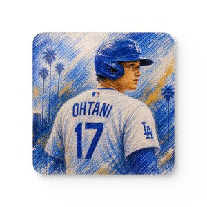 Los Angeles Baseball Player Ohtani | Sketch Cork Coaster Dodgers | Mug Coffee Coasters