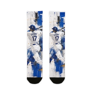 Shohei Ohtani Dodgers Batter Illustration Crew Strumpor | Abstrakt basebollspelare