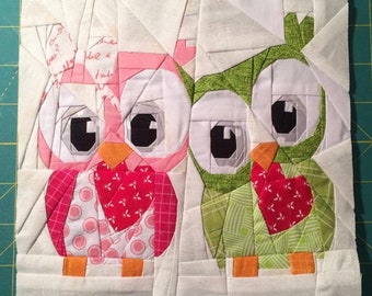 Owl Always Love You Paper Piecing Pattern, PDF
