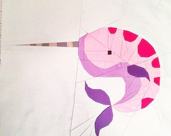 Narwhal Paper Piecing Pattern, PDF