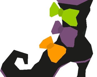 Witch's Boot Paper Piecing Pattern, PDF