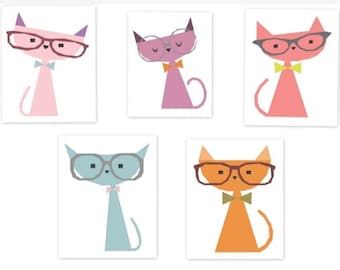 Hipster Cat Paper Piecing Patterns (Bundle of 5), PDF