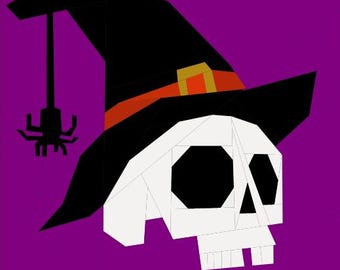 Skull Paper Piecing Pattern, PDF