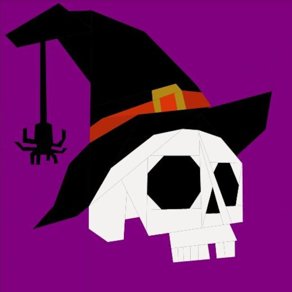 Skull Paper Piecing Pattern, PDF