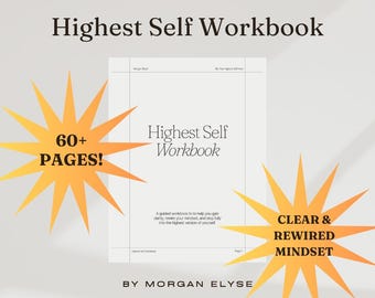 Highest Self Workbook | Mindset Rewire Manifestation Journal | Habit Goal Tracker | Shadow Work Booklet | Printable Digital Planner PDF