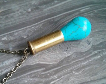 Turquoise Crystal Mini Bullet Necklace