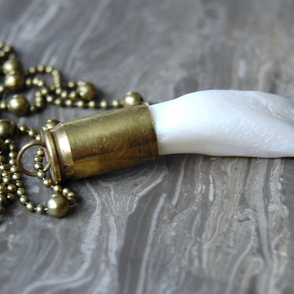 Buffalo Tooth Bullet Necklace