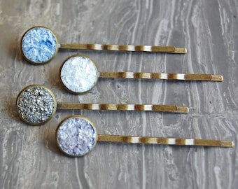 Crushed Crystal Druzy Bobby Pins